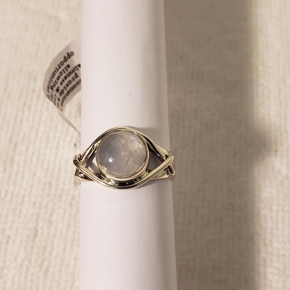 925 Sterling Rainbow Moonstone Ring - image 7